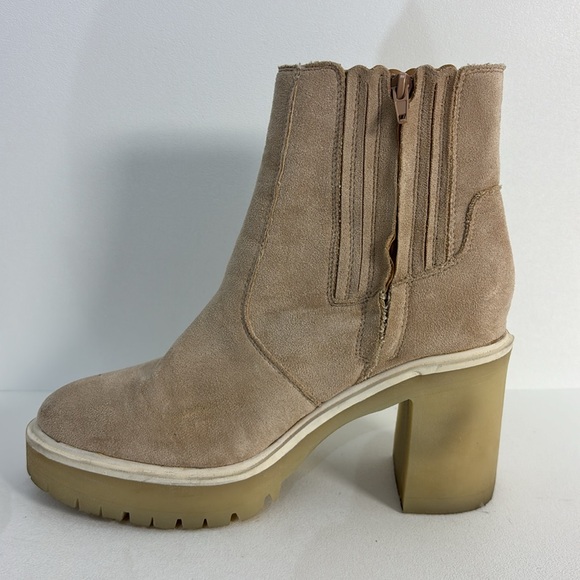 Oasis Society Chunky Heel Suede Ankle Booties Platform Side Zip Women’s Size 9 - Picture 3 of 5